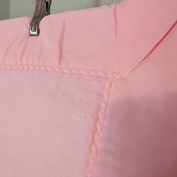 Quiltex Vintage Soft Pink Blanket with Floral Embroidery NEW